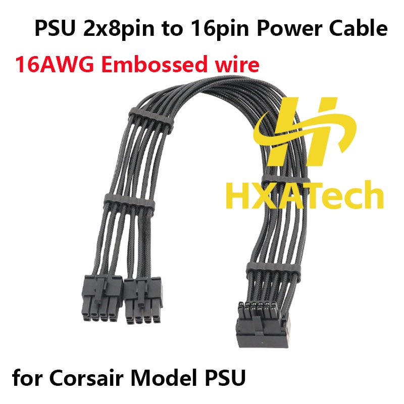 Dual 8Pin To 16Pin 12Vhpwr Cable - Cable para Tarjeta Gráfica HXATech -